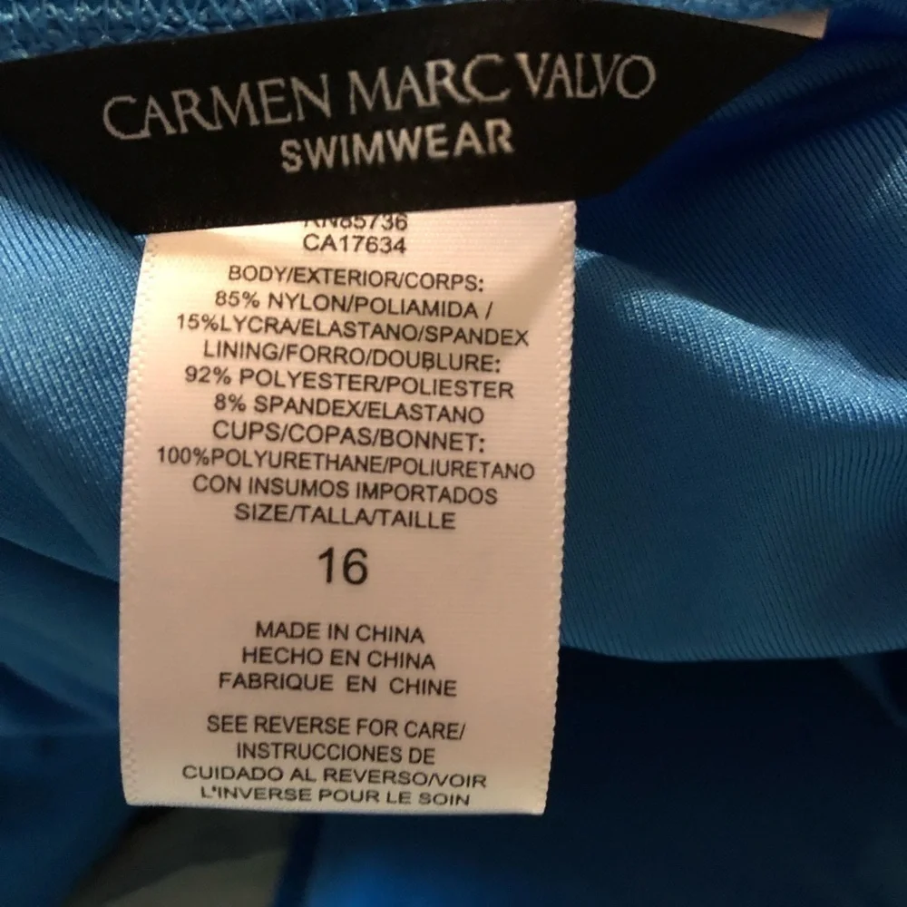 CARMEN Marc Valvo One Piece Swimsuit Waterfall